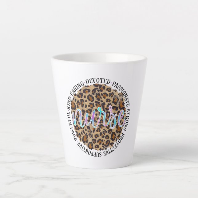 Tasse Latte "Infirmière" et traits inspirants - Empreinte de l (Devant)