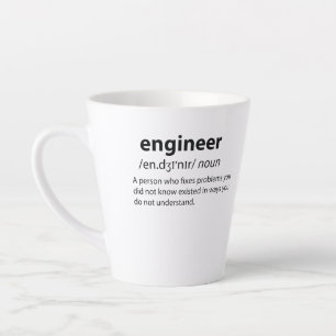 Tasse Latte Ingénieur Définition de dictionnaire drôle