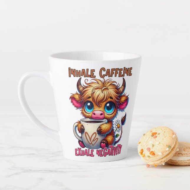 Tasse Latte Inhale Caffeine Exhale Negativity  (En situation)