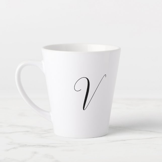Tasse Latte Initiale de script de monogramme personnalisé (Gauche)