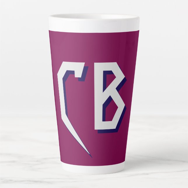 Tasse Latte Initiales minimalistes Monogrammes professionnels  (Devant)