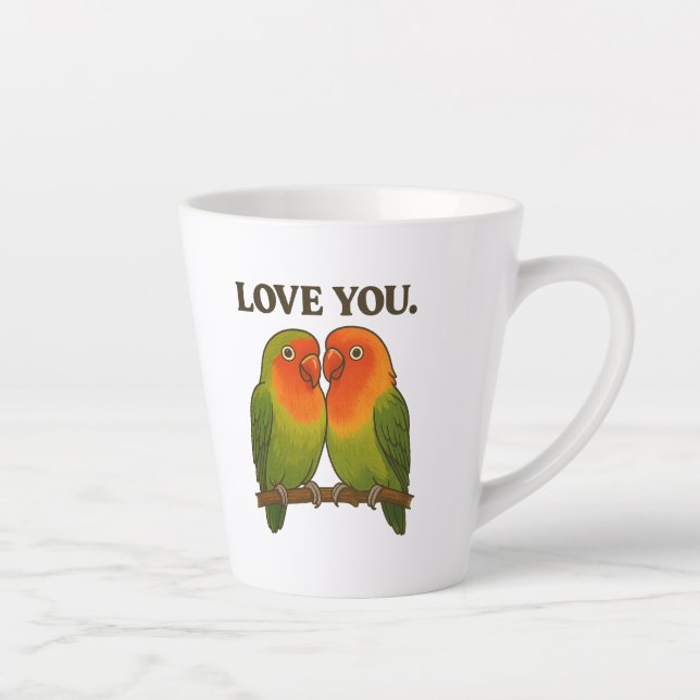 Tasse Latte Inséparables Amoureux (Droite)