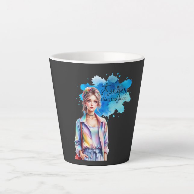 Tasse Latte Inspirational Girl Graphic  (Devant)