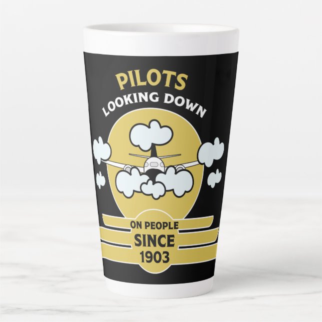 Tasse Latte instructeur de vol | Flying School | Diplômé | Pro (Devant)