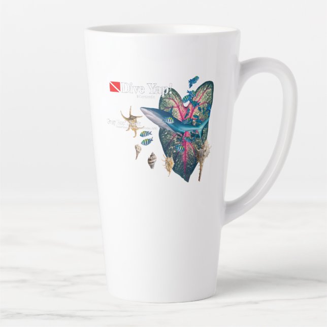 Tasse Latte Invitation tropicale (Droite)