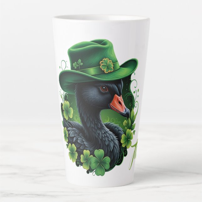 Tasse Latte Irish Elegance, le cygne noir de St Patrick (Devant)