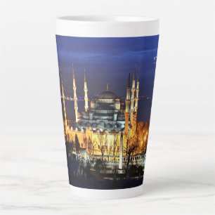 Tasse Latte Istanbul Mosquée Bleue Nuit Décor Premium Voyage