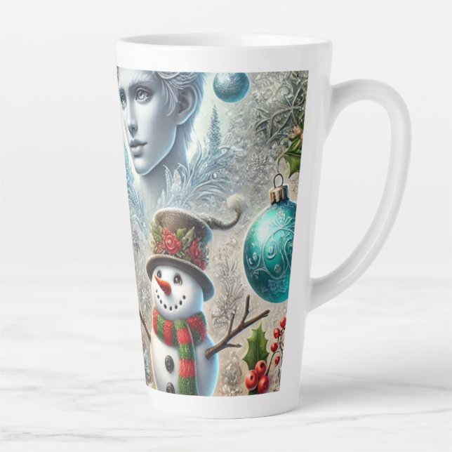 Tasse Latte jack frost et snowman thème de noël 2 (Droite)