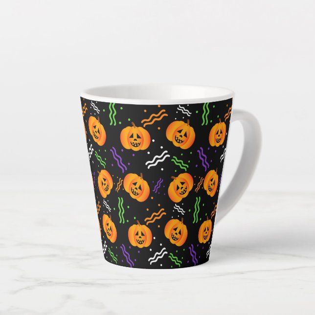 Tasse Latte Jack-O'-Lantern (Angle droit)