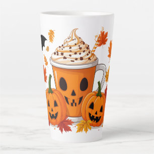 Tasse Latte Jack O Lantern Latte Entouré de Magie d'Automne 🍂