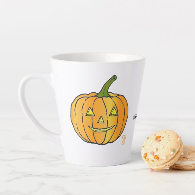 Tasse Latte Jack-o-lanterne 12 oz. (En situation)