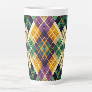 Tasse Latte Jacquard Mardi Gras jaune violet vert