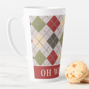 Tasse Latte Jacquard Rustique personnalisé Motif de Noël