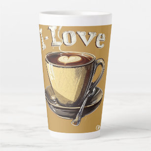 Tasse Latte J'adore l'Art numérique au café