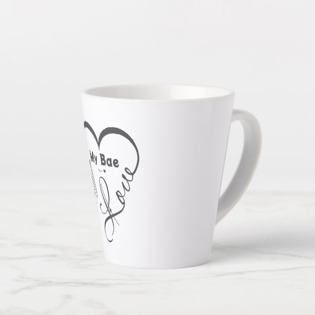 Tasse Latte J'adore mon chéri • Vous = ♥ (Angle droit)
