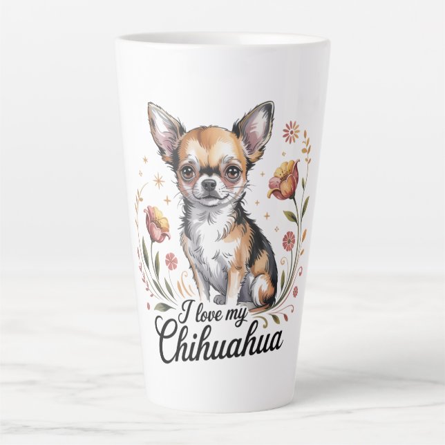 Tasse Latte J'adore mon chihuahua  (Devant)