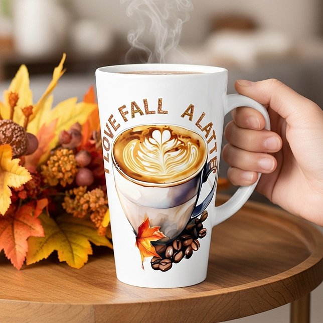 Tasse Latte J'adore un latte d'automne (Créateur téléchargé)