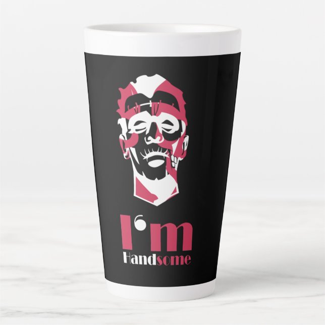 Tasse Latte J'ai un visage abstrait beau (Devant)