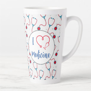 Tasse Latte "J'aime la médecine" stethoscope médecin cadeau