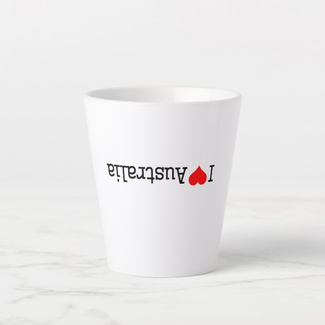 Tasse Latte J'aime l'Australie (Devant)