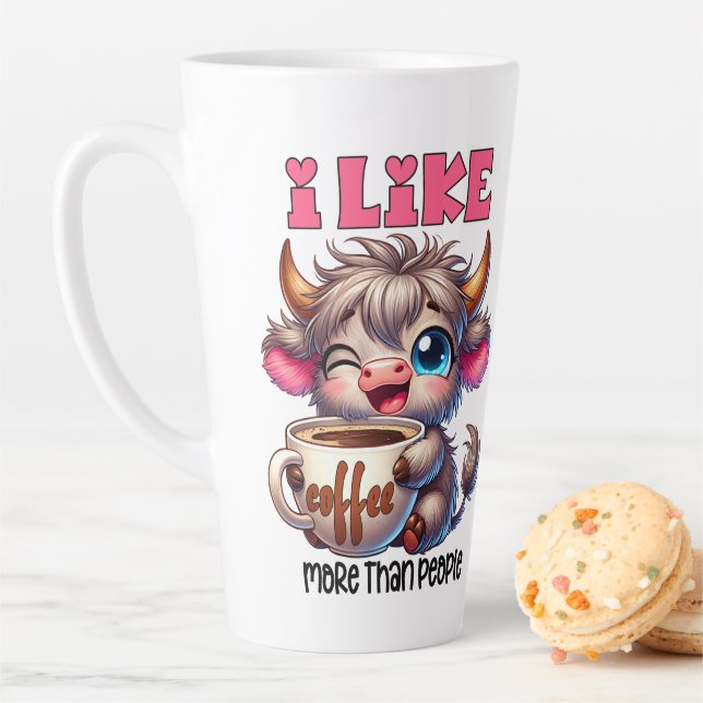 Tasse Latte J'aime le café plus que les gens  (En situation)