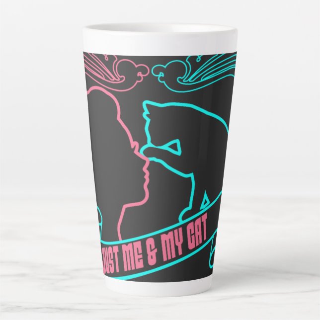 Tasse Latte j'aime le chat, juste moi et mon chat (Devant)