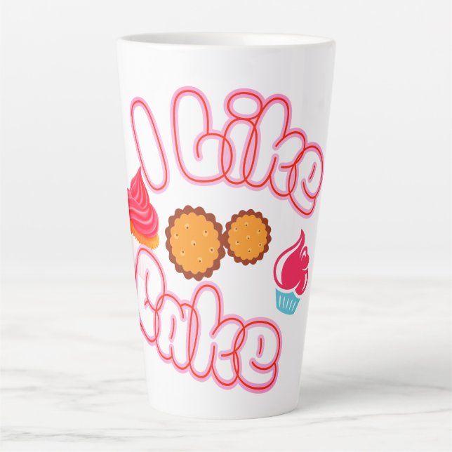 Tasse Latte J'aime le gâteau (Devant)