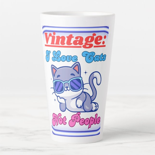 Tasse Latte J'aime les chats, pas les gens  (Devant)