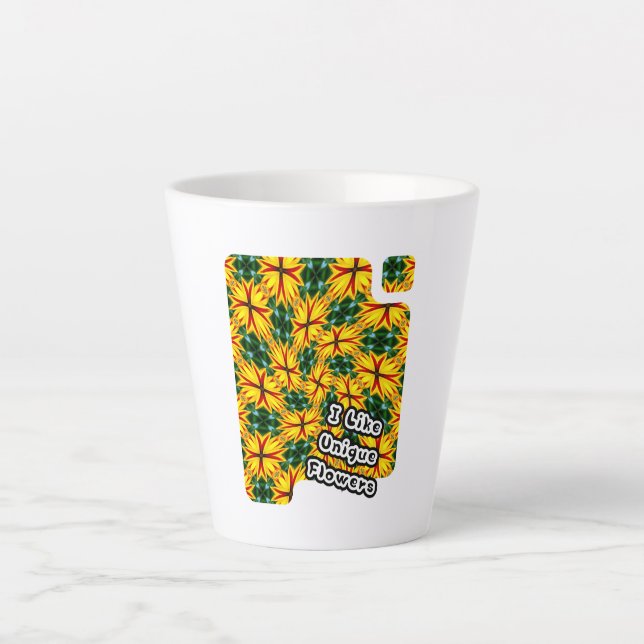 Tasse Latte J'Aime Les Fleurs Uniques (Devant)