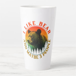 Tasse Latte J'aime les ours et peut-être 3 personnes