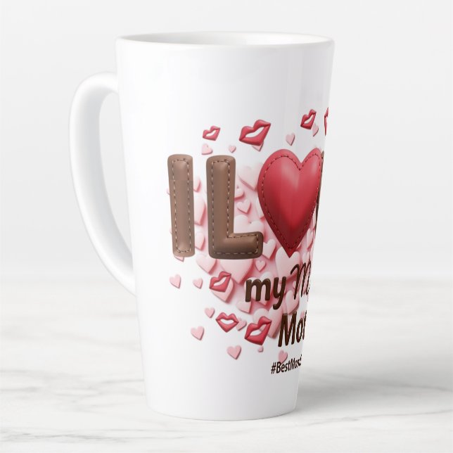 Tasse Latte J'aime ma mère (Angle gauche)