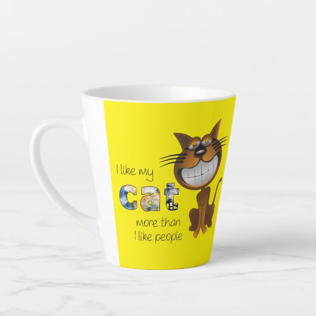 Tasse Latte J'Aime Mon Chat (Gauche)