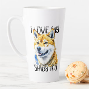 Tasse Latte J'Aime Mon Shiba Inu   Propriétaire de chien