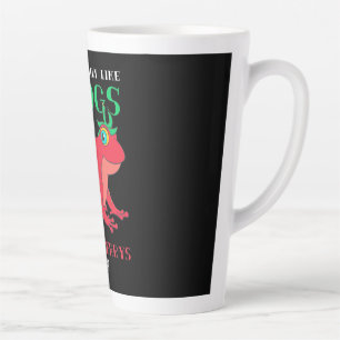 Tasse Latte J'Aime Vraiment Les Grenouilles Et La Fraise