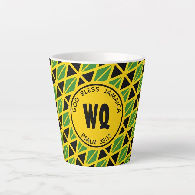 Tasse Latte JAMAICA DRAPEAU Patriotique Personnalisable Jaune (Devant)