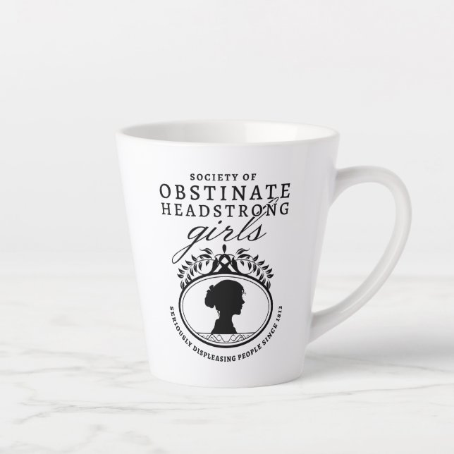 Tasse Latte Jane Austen Society of Obstinate Headstrong Girls (Droite)