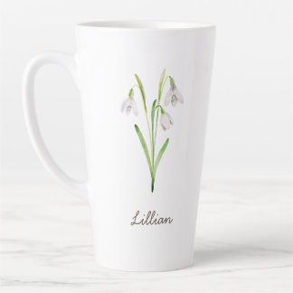Tasse Latte Janvier Mois de naissance Fleur neige