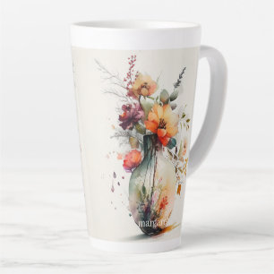 Tasse Latte Jar rose orange jaune de fleurs #11