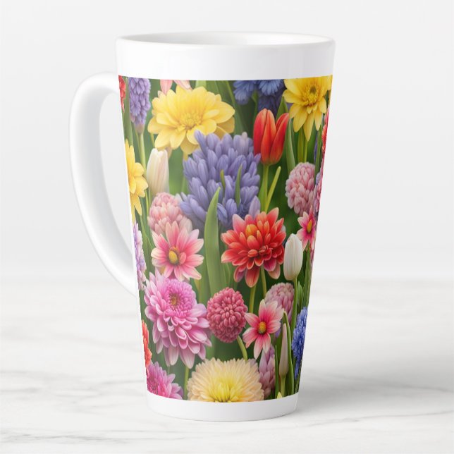 Tasse Latte Jardin aux fleurs #44 - (Angle gauche)