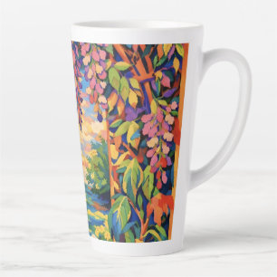 Tasse Latte Jardin de coucher de soleil océanique floral vibra