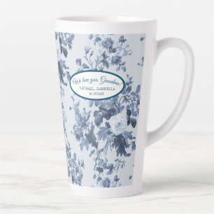 Tasse Latte Jardin Floral Anglais Dusty Blue n White Grand-mèr