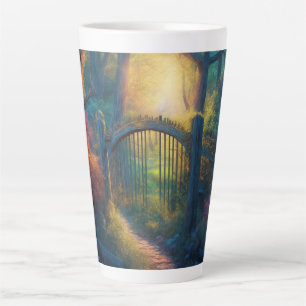 Tasse Latte Jardin forestier enchanté   ART NUMÉRIQUE