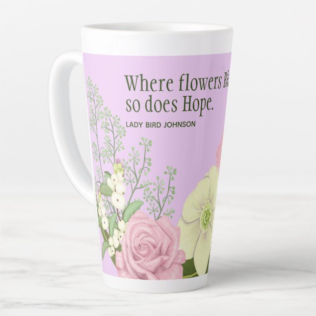 Tasse Latte Jardin Printemps En Fleur (Angle gauche)