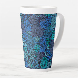 Tasse Latte Jardin succulent en bleu