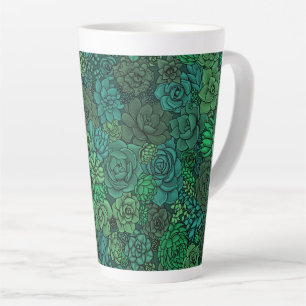 Tasse Latte Jardin succulent en vert