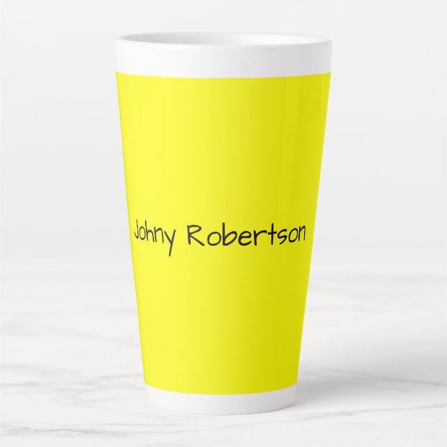 Tasse Latte Jaune clair élégant professionnel moderne (Devant)