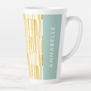 Tasse Latte Jaune moderne abstrait motif cadeau personnalisé c