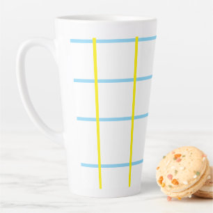 Tasse Latte Jaune unisexe, bleu blanc