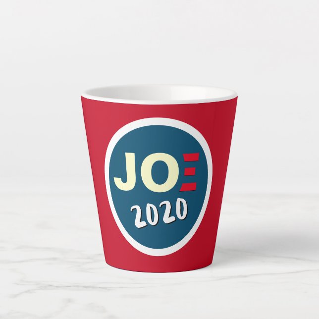 Tasse Latte JE 2020 Biden Rouge Blanc Bleu (Devant)