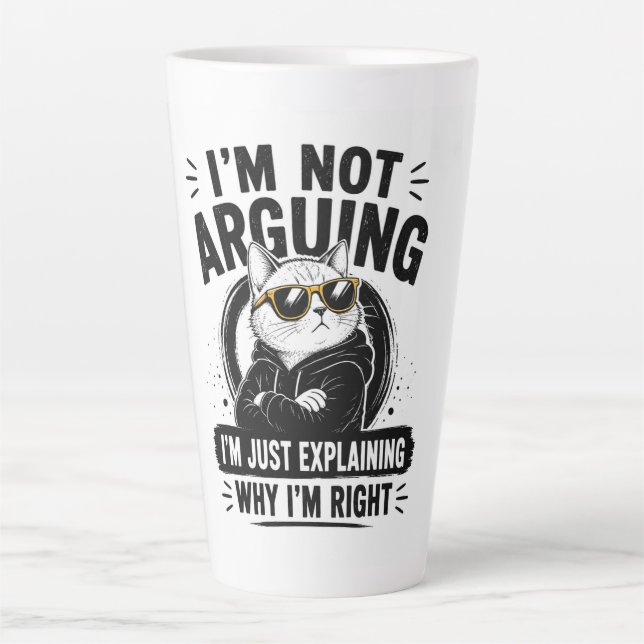 Tasse Latte Je ne discute pas, j'explique simplement pourquoi  (Devant)